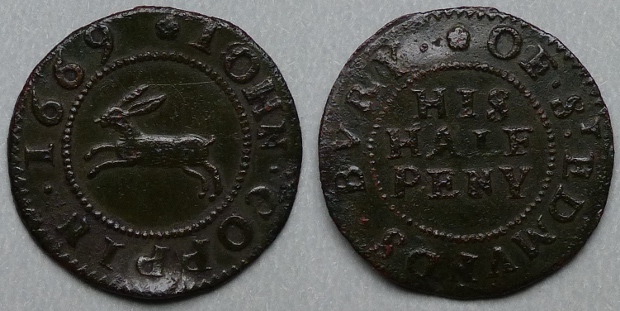 Bury St. Edmunds John Coppin 1669 halfpenny